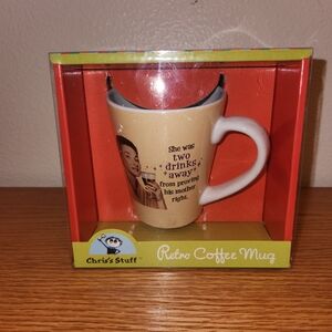 Chris's Stuff Retro Coffee Mug - Cream "She Was Two Drinks Away From Proving..."